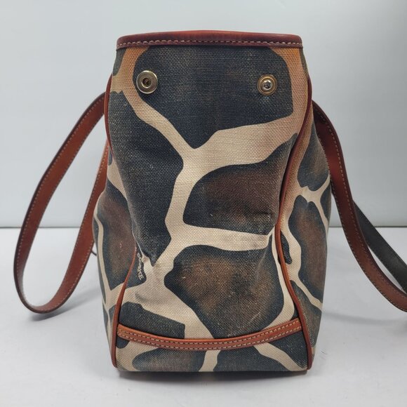 Dooney & Bourke Women's Giraffe Print Leather & Canvas Tote Bag - Picture 3 of 12